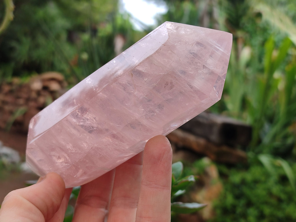Polished Double Terminated Rose Quartz Points x 4 From Ambatondrazaka, Madagascar - Toprock Gemstones and Minerals 