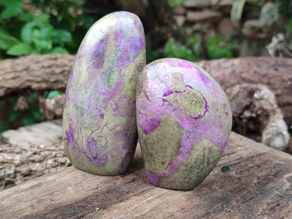 Polished Stichtite Standing Free Forms x 6 From Barberton, South Africa - Toprock Gemstones and Minerals 