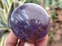Polished Lepidolite with Pink Rubellite Palm Stones x 24 From Ambatondrazaka, Madagascar - Toprock Gemstones and Minerals 