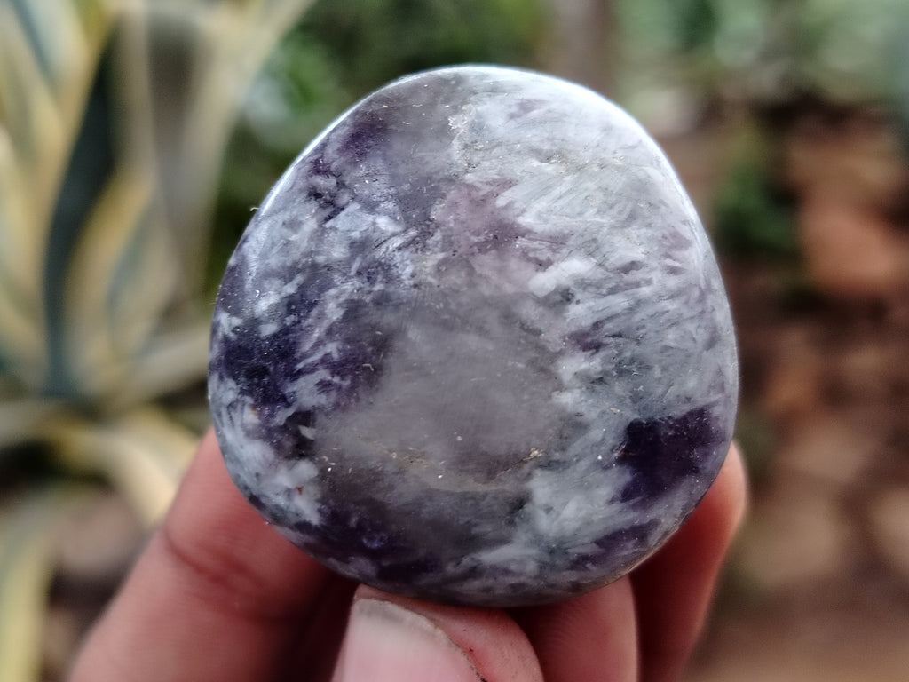 Polished Lepidolite with Pink Rubellite Palm Stones x 24 From Ambatondrazaka, Madagascar - Toprock Gemstones and Minerals 
