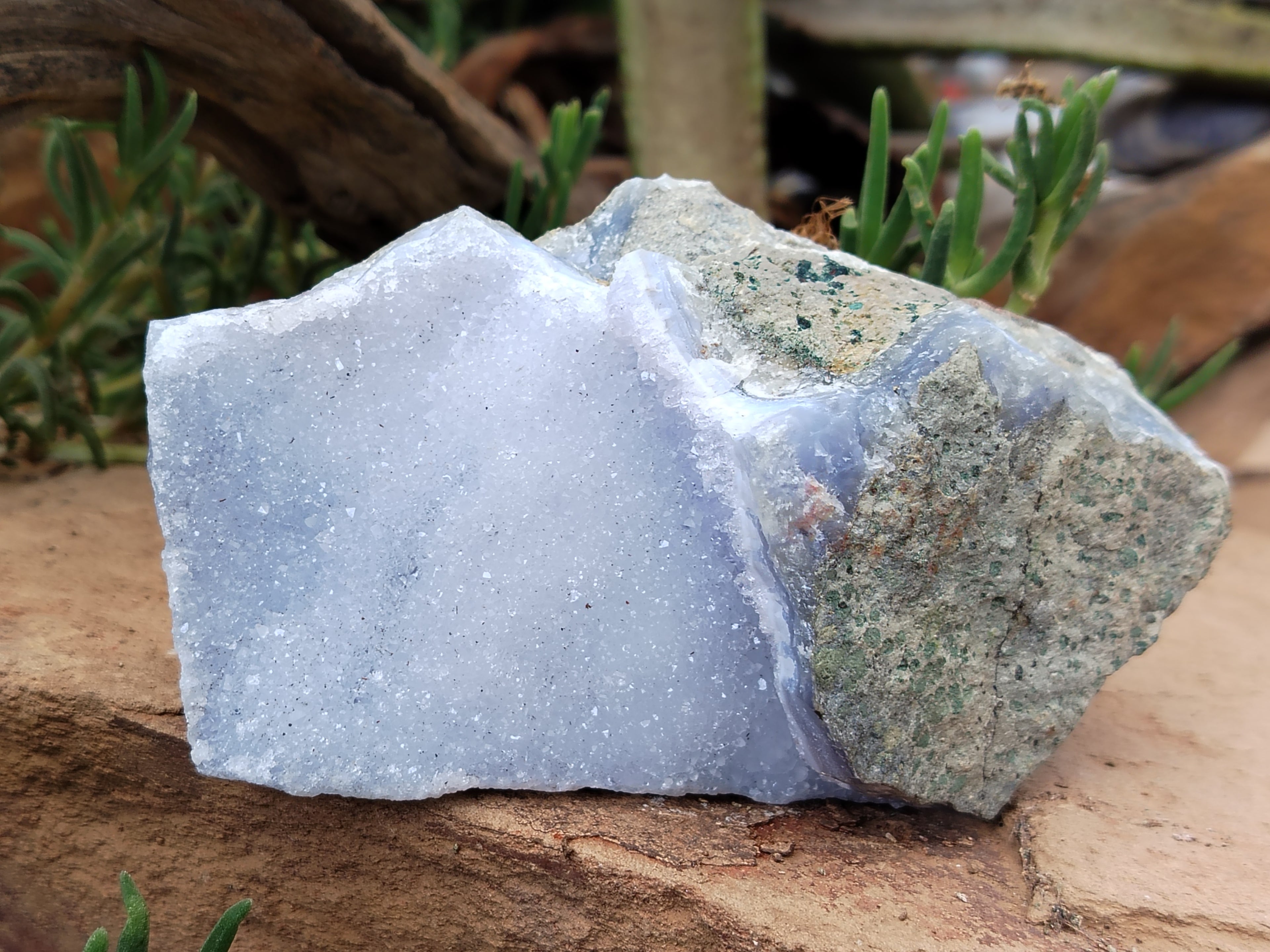 Natural Blue Lace Agate Geode Specimens x 3 From Malawi - Toprock Gemstones and Minerals 