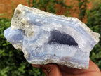 Natural Blue Lace Agate Geode Specimens x 3 From Malawi - Toprock Gemstones and Minerals 