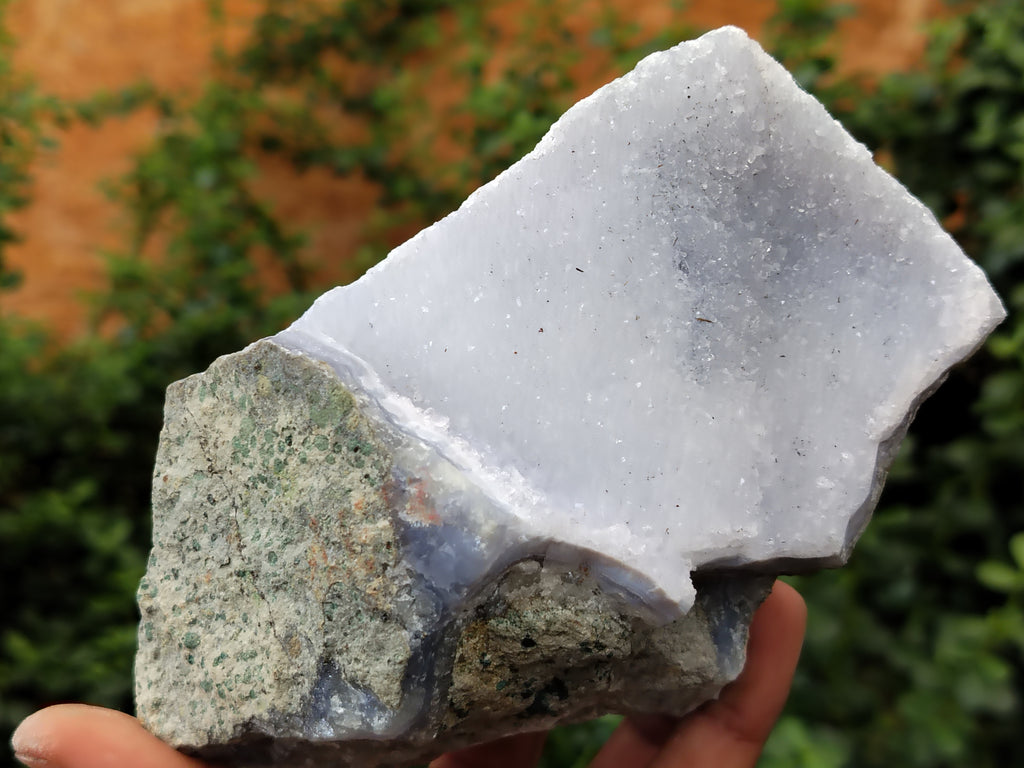 Natural Blue Lace Agate Geode Specimens x 3 From Malawi - Toprock Gemstones and Minerals 