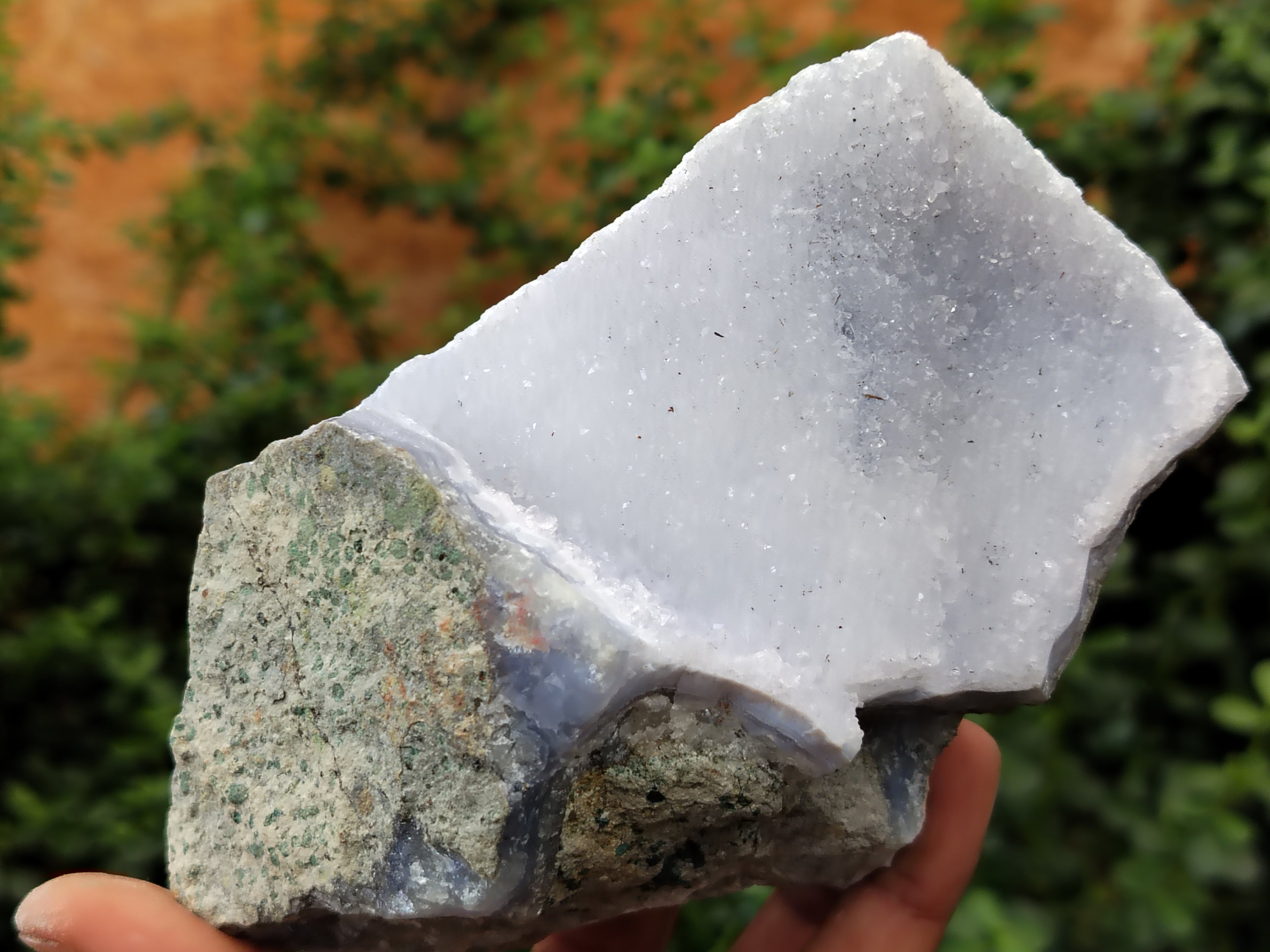 Natural Blue Lace Agate Geode Specimens x 3 From Malawi - Toprock Gemstones and Minerals 