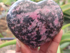 Polished Rhodonite Gemstone Hearts x 3 From Madagascar - Toprock Gemstones and Minerals 