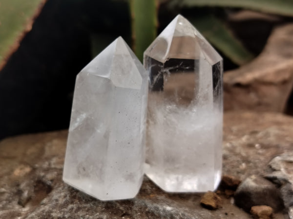 Polished Clear Quartz Crystals x 6 From Madagascar - Toprock Gemstones and Minerals 
