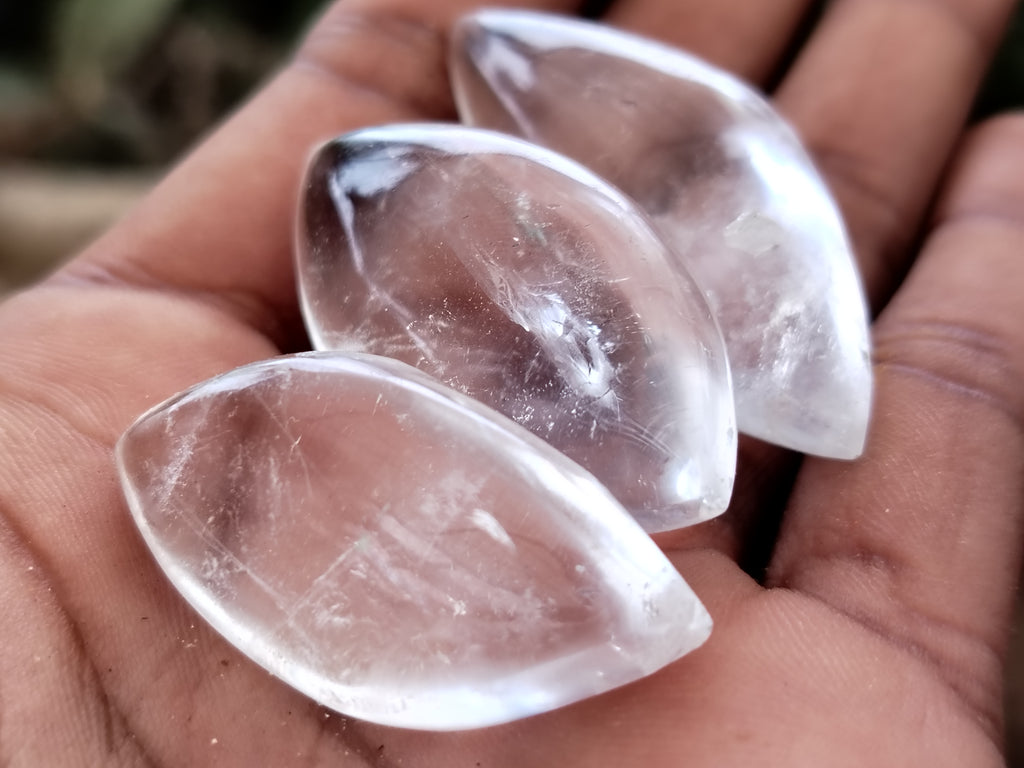Polished Clear Quartz "Angel Tears" Pendant Pieces x 40 From Madagascar - Toprock Gemstones and Minerals 
