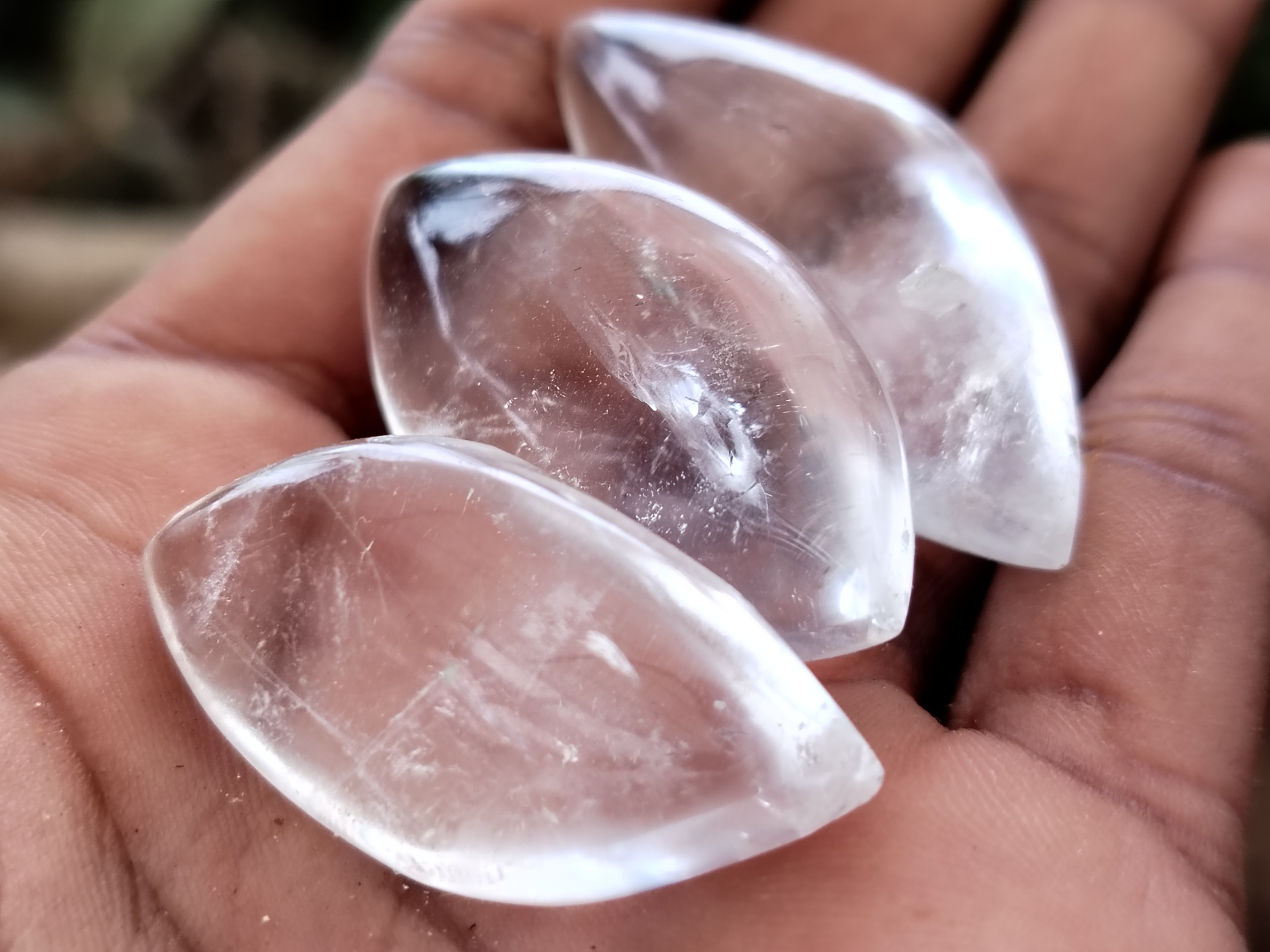 Polished Clear Quartz "Angel Tears" Pendant Pieces x 40 From Madagascar - Toprock Gemstones and Minerals 