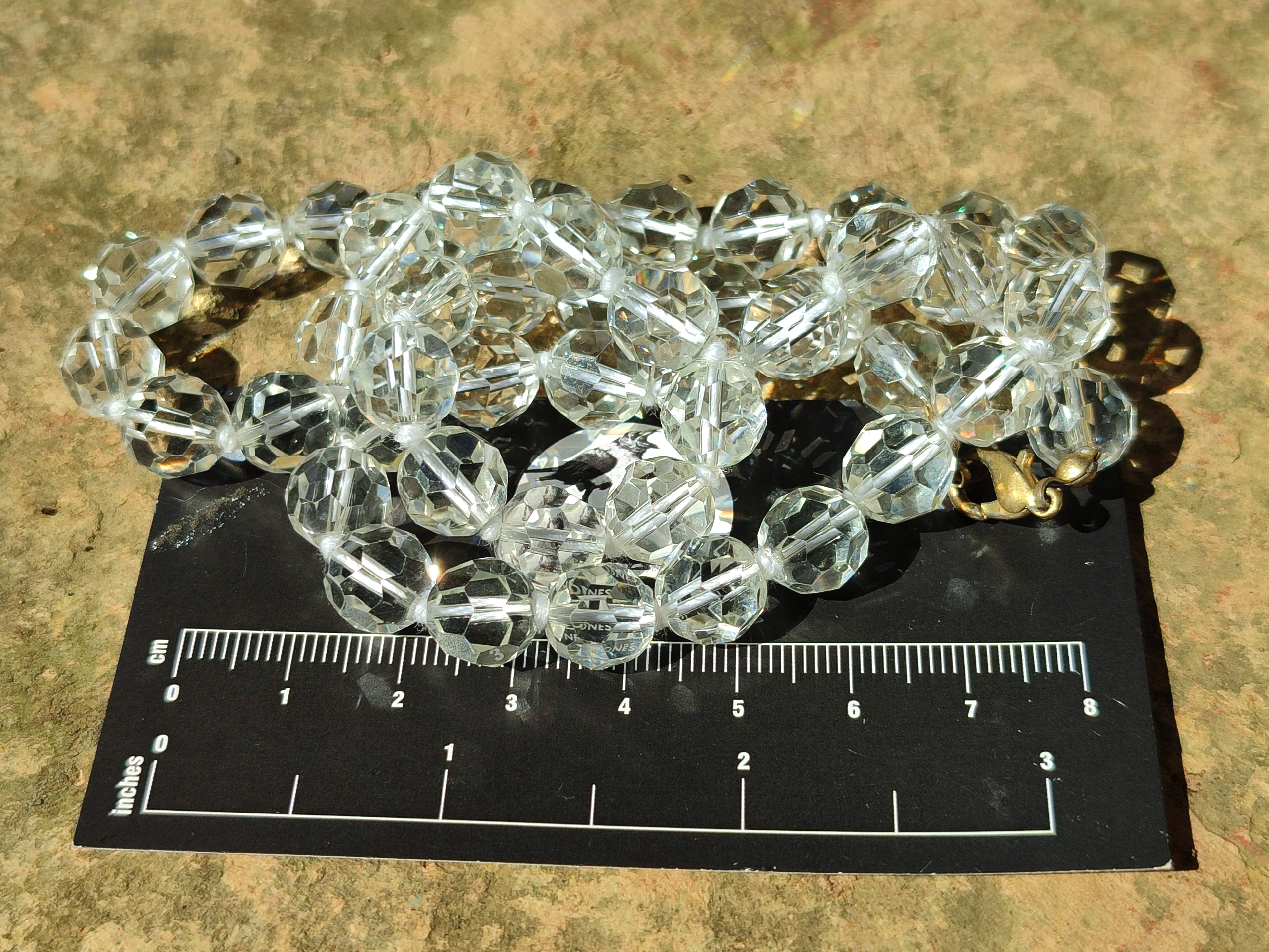 Polished Quartz Crystal Faceted Bead Necklace - Sold Per Item - From Madagascar - Toprock Gemstones and Minerals 