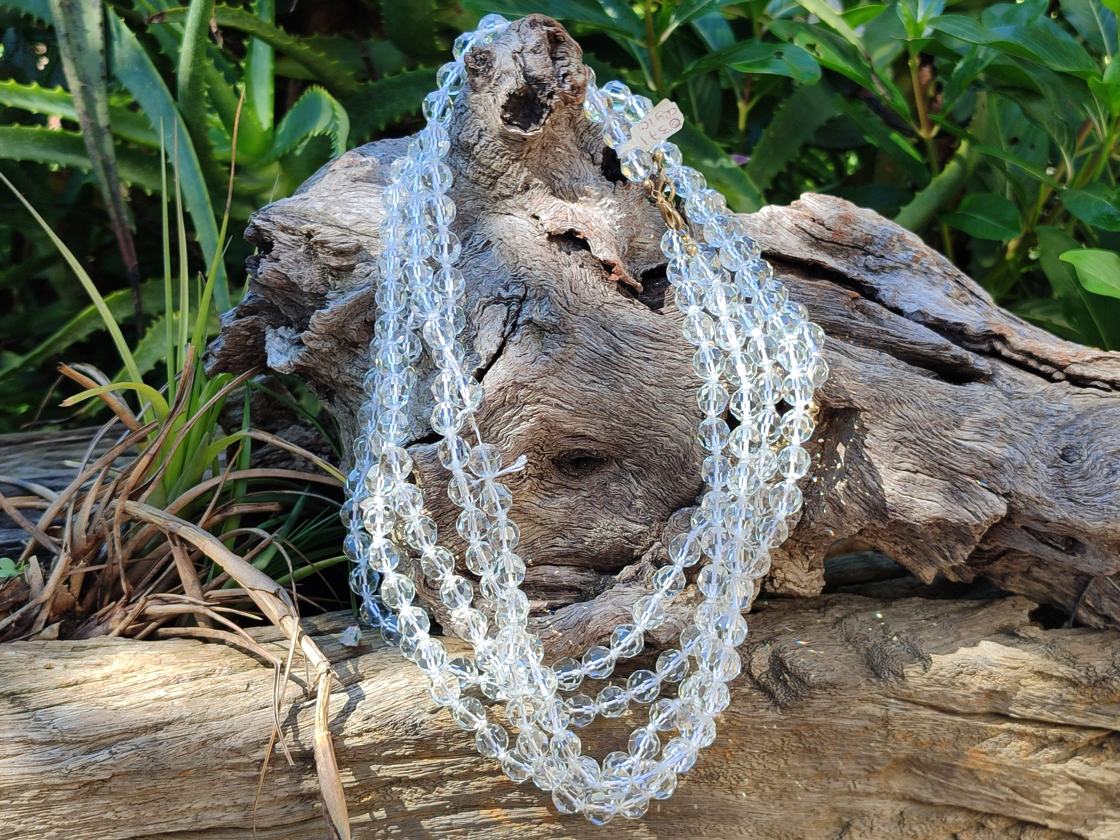 Polished Quartz Crystal Faceted Bead Necklace - Sold Per Item - From Madagascar - Toprock Gemstones and Minerals 