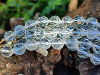 Polished Quartz Crystal Faceted Bead Necklace - Sold Per Item - From Madagascar