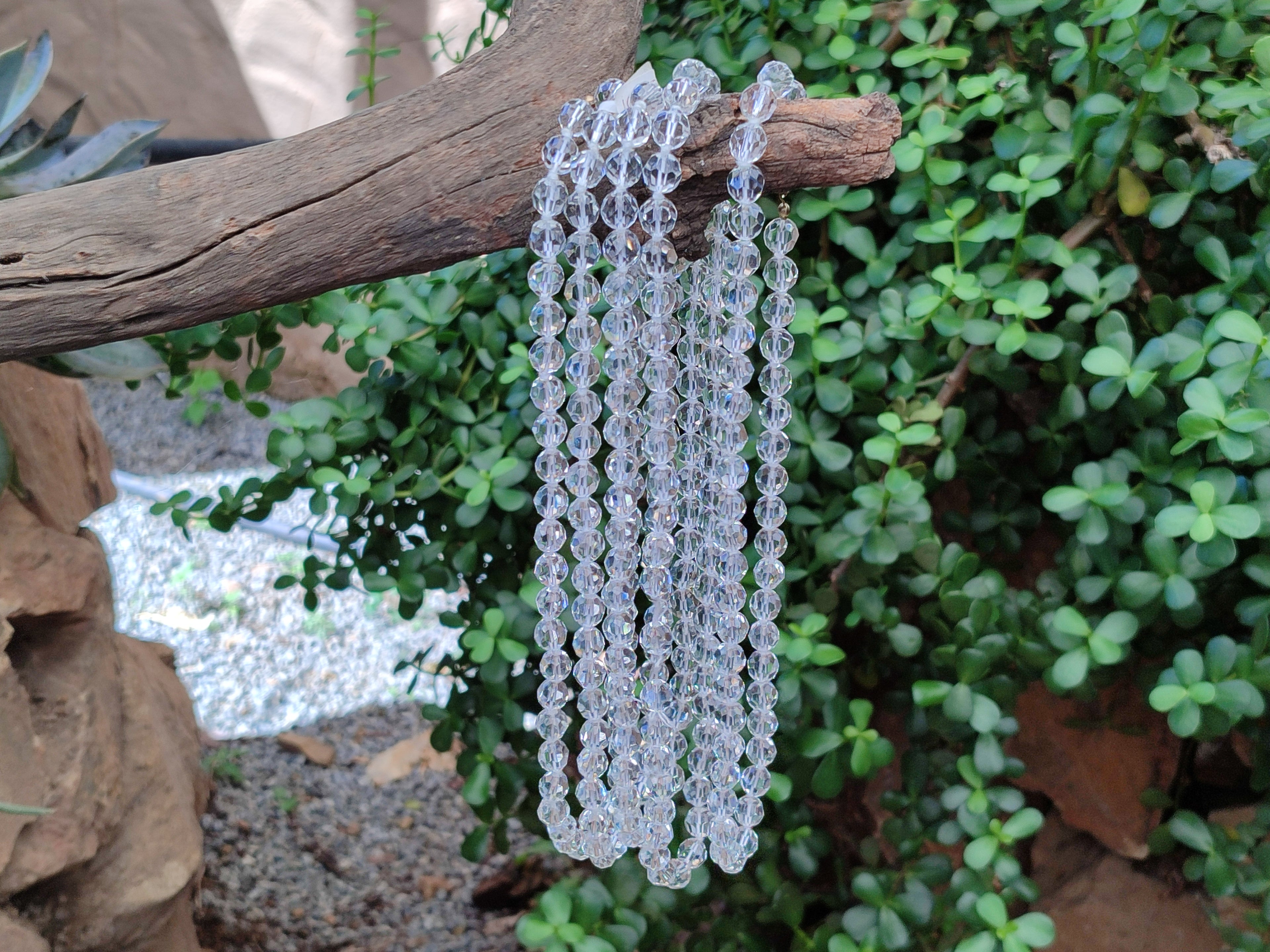 Polished Quartz Crystal Faceted Bead Necklace - Sold Per Item - From Madagascar - Toprock Gemstones and Minerals 