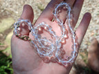Polished Quartz Crystal Faceted Bead Necklace - Sold Per Item - From Madagascar - Toprock Gemstones and Minerals 