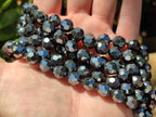 Polished Hematite Faceted Bead Necklace - sold per item- From China - Toprock Gemstones and Minerals 