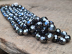 Polished Hematite Faceted Bead Necklace - sold per item- From China - Toprock Gemstones and Minerals 