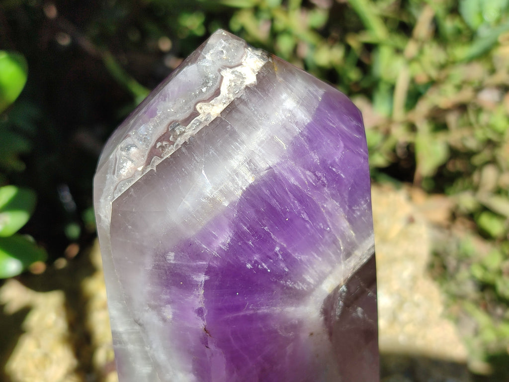 Polished Chevron Amethyst Point x 1 from Madagascar - Toprock Gemstones and Minerals 