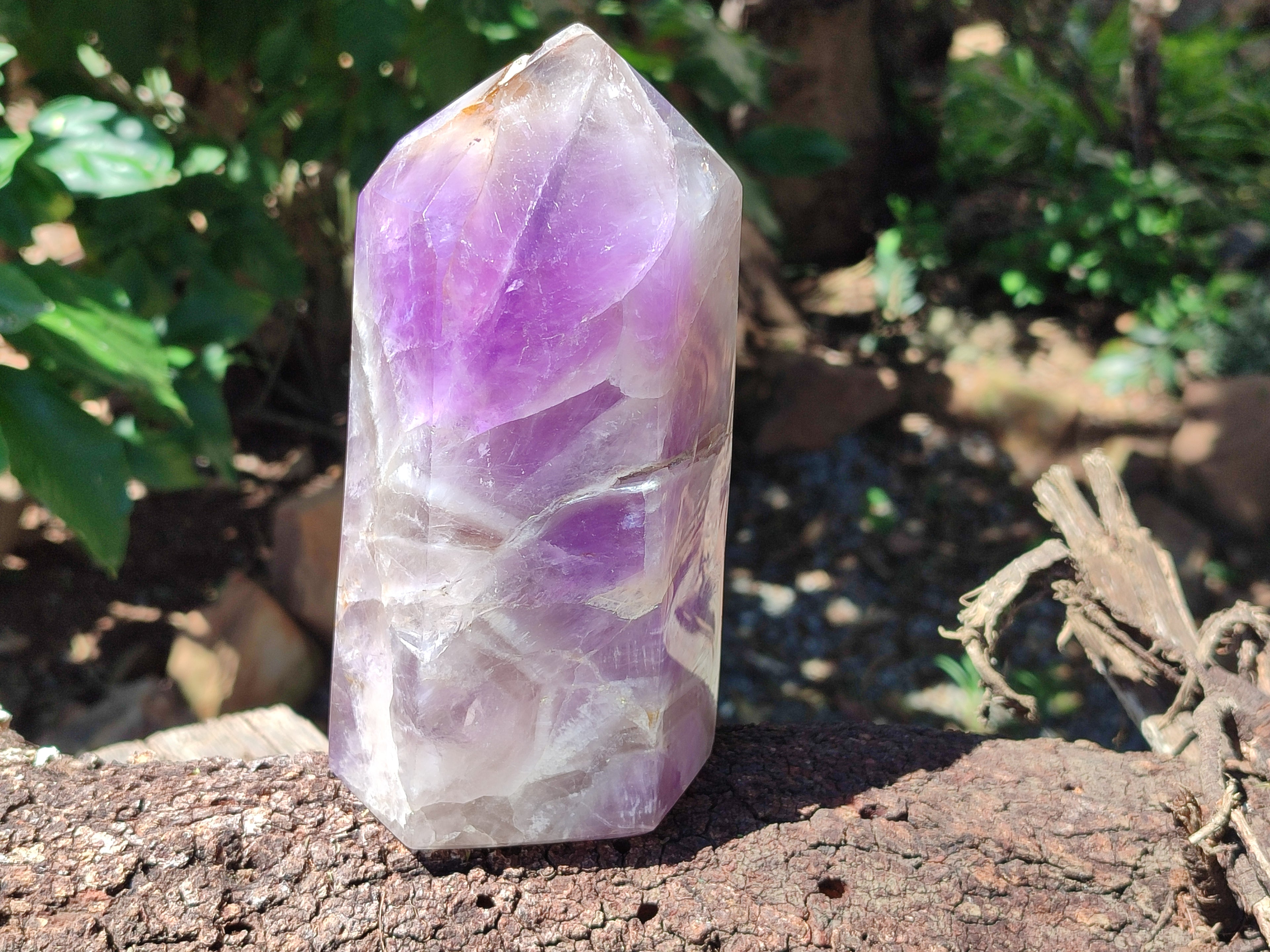 Polished Chevron Amethyst Point x 1 from Madagascar - Toprock Gemstones and Minerals 