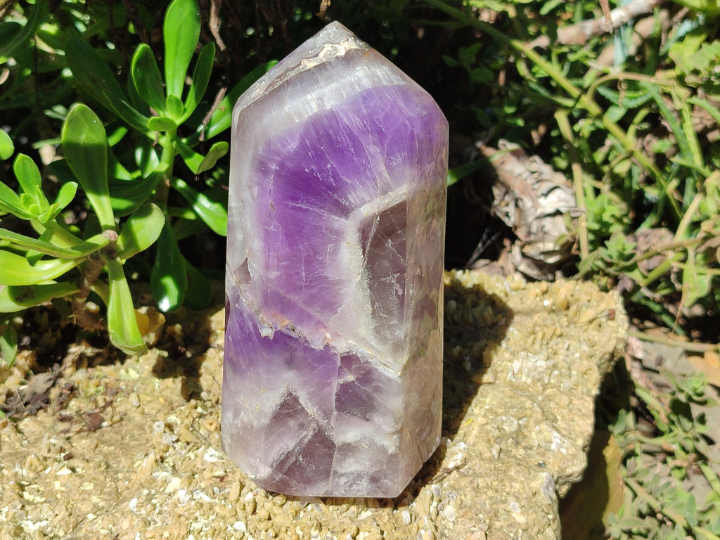Polished Chevron Amethyst Point x 1 from Madagascar - Toprock Gemstones and Minerals 