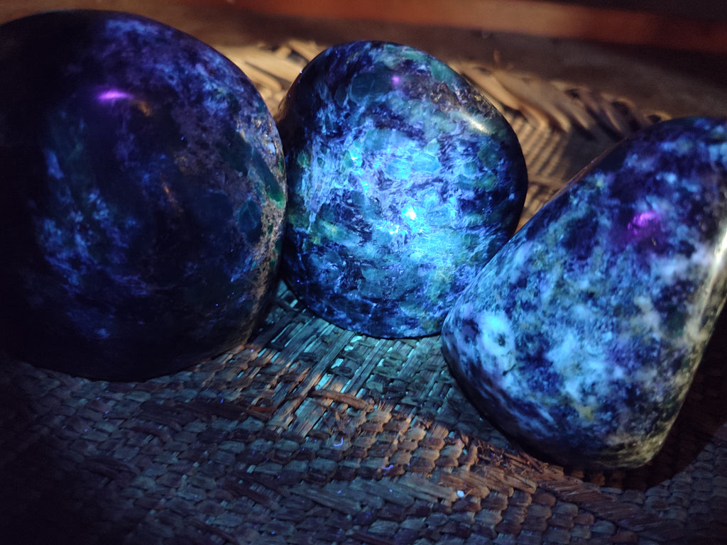 Polished Rare Emerald Mica In Matrix Standing Free Forms x 3 From Mutoko, Zimbabwe - Toprock Gemstones and Minerals 