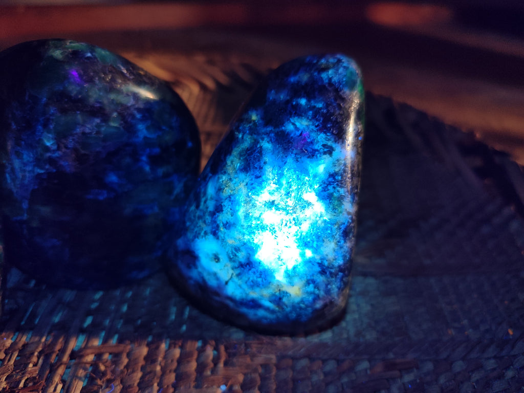 Polished Rare Emerald Mica In Matrix Standing Free Forms x 3 From Mutoko, Zimbabwe - Toprock Gemstones and Minerals 