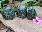 Polished Rare Emerald Mica In Matrix Standing Free Forms x 3 From Mutoko, Zimbabwe - Toprock Gemstones and Minerals 