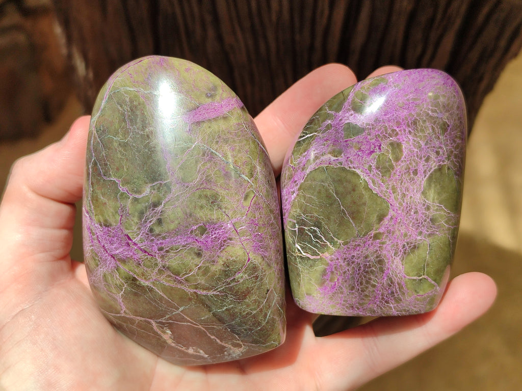 Polished Stichtite Standing Free Forms x 4 From Barberton, South Africa - Toprock Gemstones and Minerals 