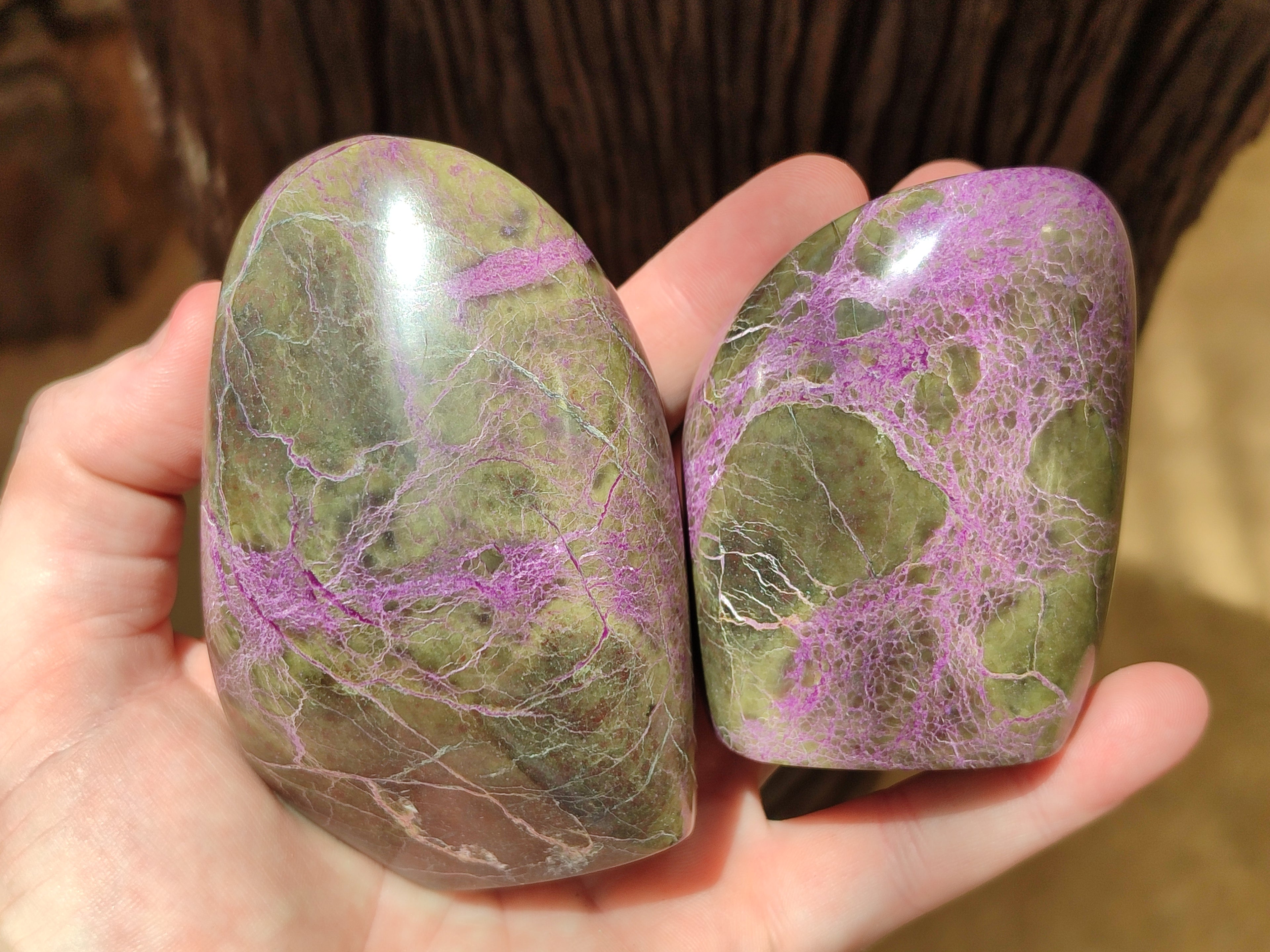 Polished Stichtite Standing Free Forms x 4 From Barberton, South Africa - Toprock Gemstones and Minerals 