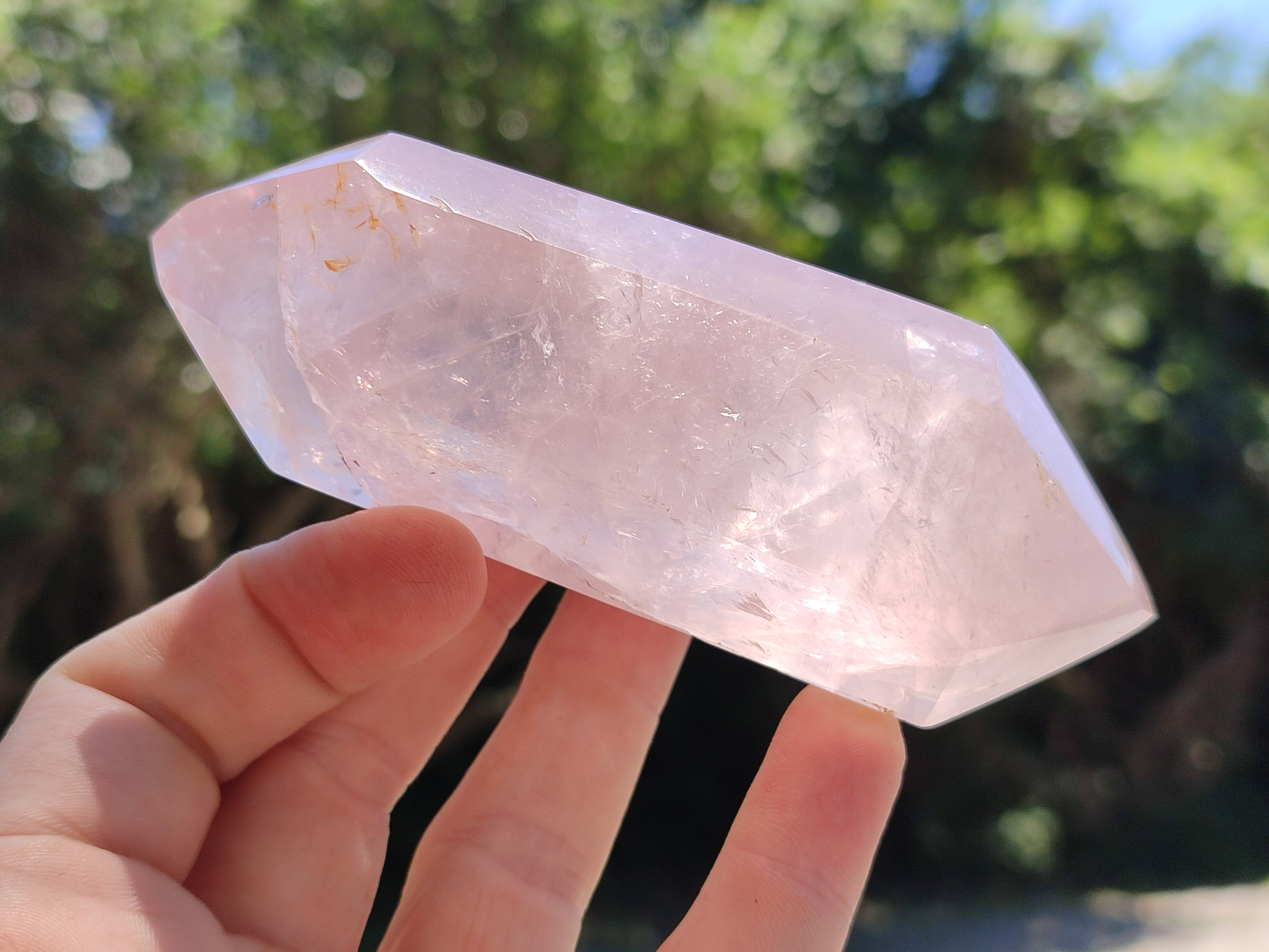 Polished Double Terminated Rose Quartz Points x 12 From Ambatondrazaka, Madagascar - Toprock Gemstones and Minerals 