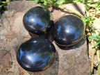 Polished Black Basalt Palm Stones x 12 From Antsirabe, Madagascar - Toprock Gemstones and Minerals 