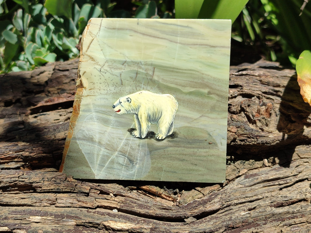 Hand Made Animal Decoupage Stone Slabs x 3 From Southern Africa - Toprock Gemstones and Minerals 