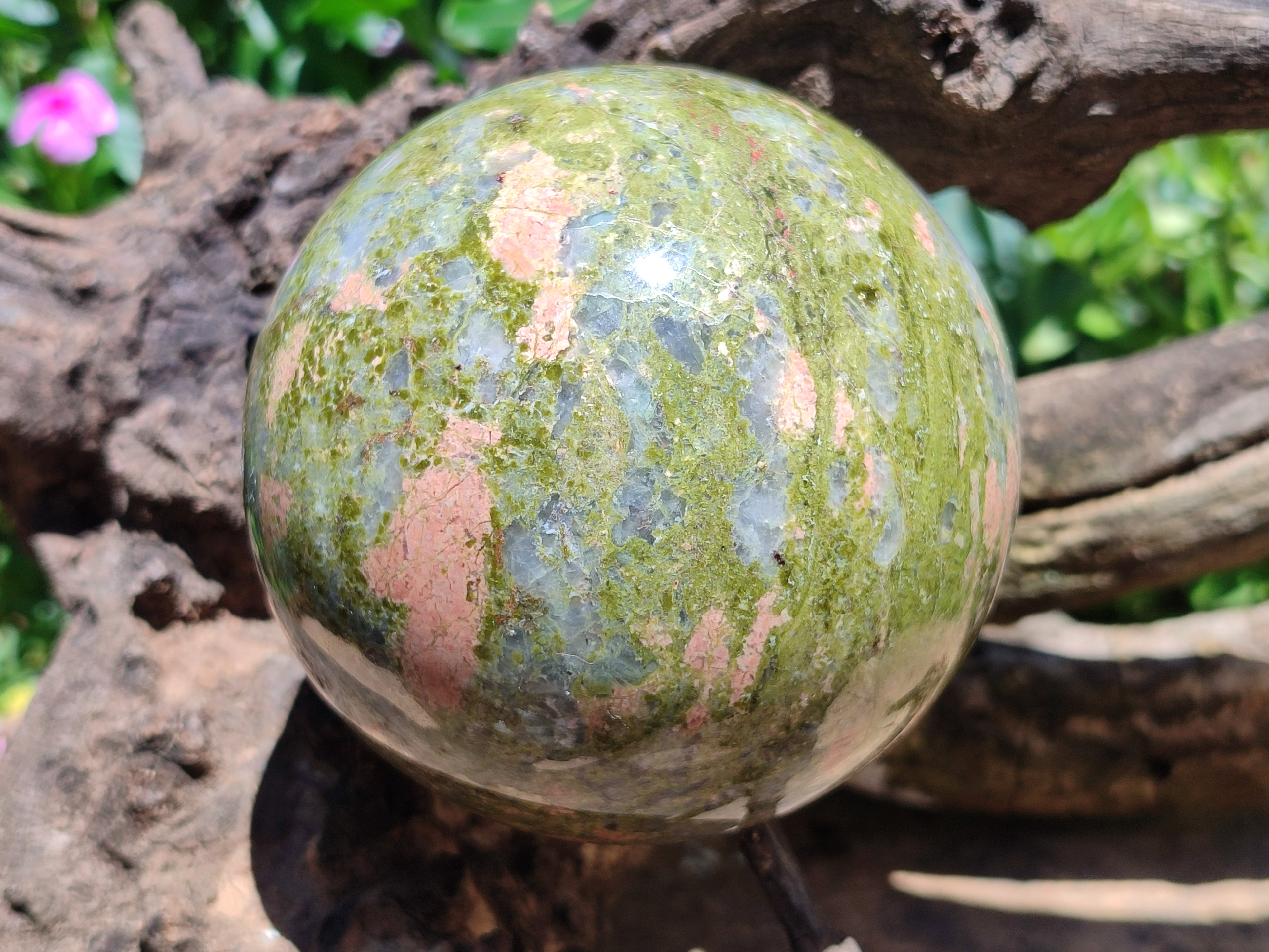 Polished Unakite Sphere x 1 From South Africa - Toprock Gemstones and Minerals 