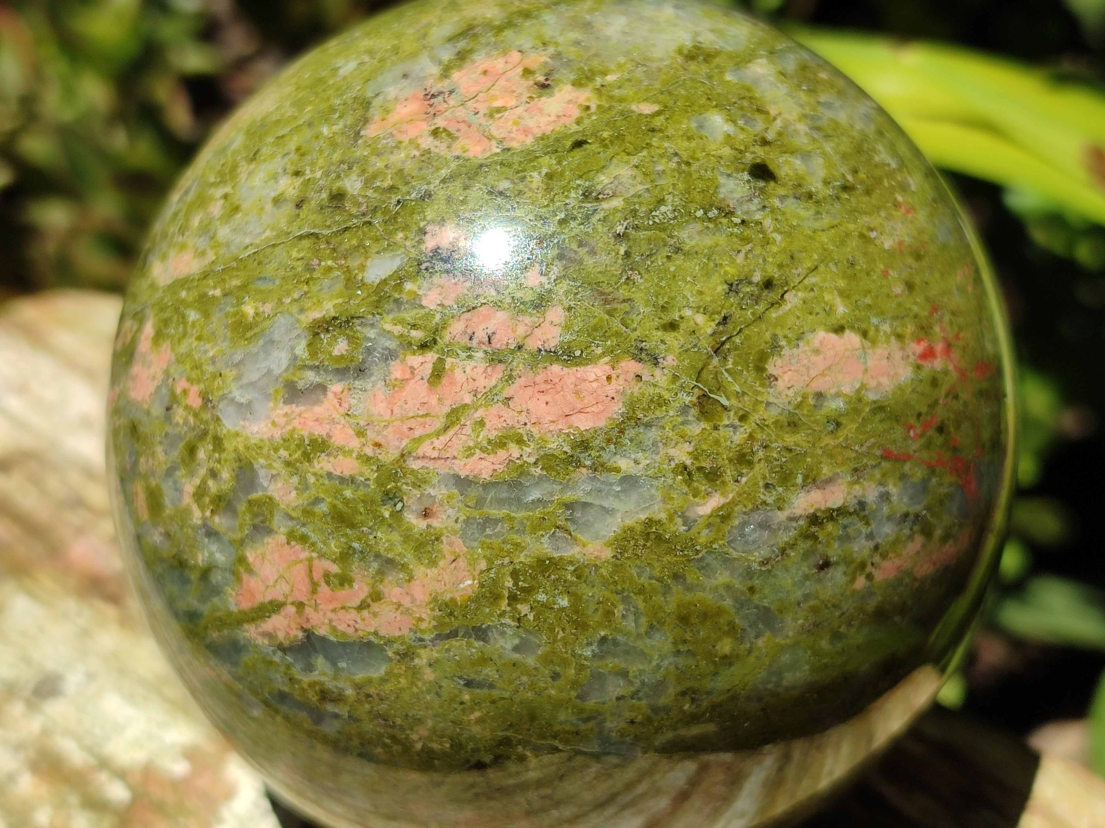 Polished Unakite Sphere x 1 From South Africa - Toprock Gemstones and Minerals 