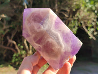Polished Chevron Amethyst Points x 2 from Ankazobe, Madagascar
