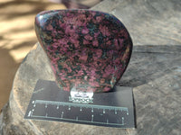 Polished Ruby Corundum In Chrome Verdite Standing Free Forms x 3 From Zimbabwe - Toprock Gemstones and Minerals 