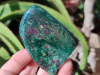 Polished Ruby Corundum In Chrome Verdite Standing Free Forms x 3 From Zimbabwe - Toprock Gemstones and Minerals 