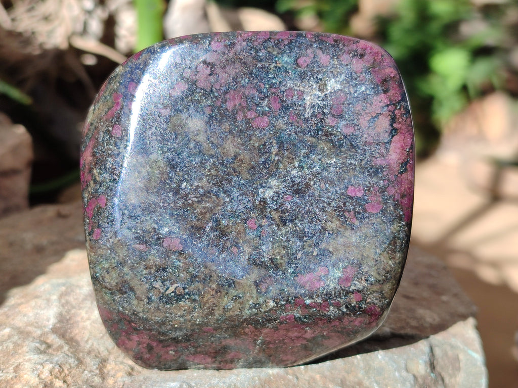Polished Ruby Corundum In Chrome Verdite Standing Free Forms x 3 From Zimbabwe - Toprock Gemstones and Minerals 