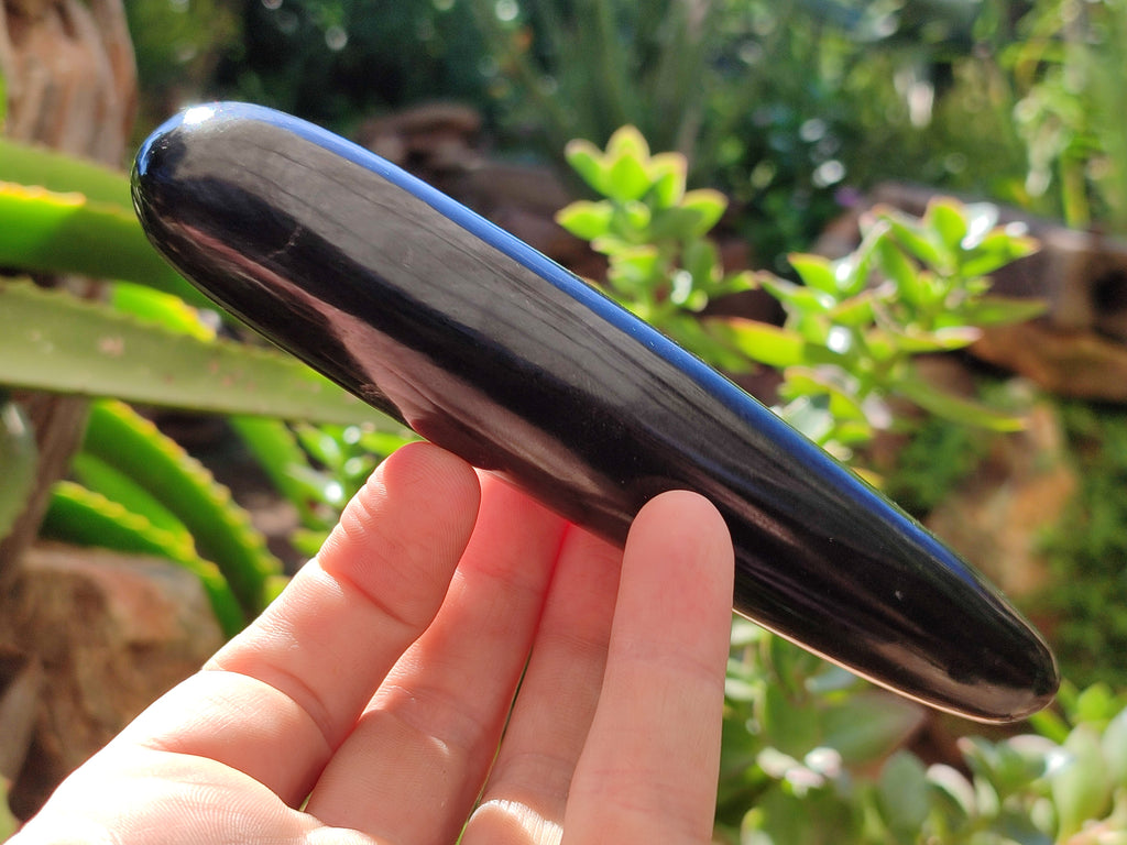 Polished Black Basalt Massage Wands x 6 From Madagascar - Toprock Gemstones and Minerals 