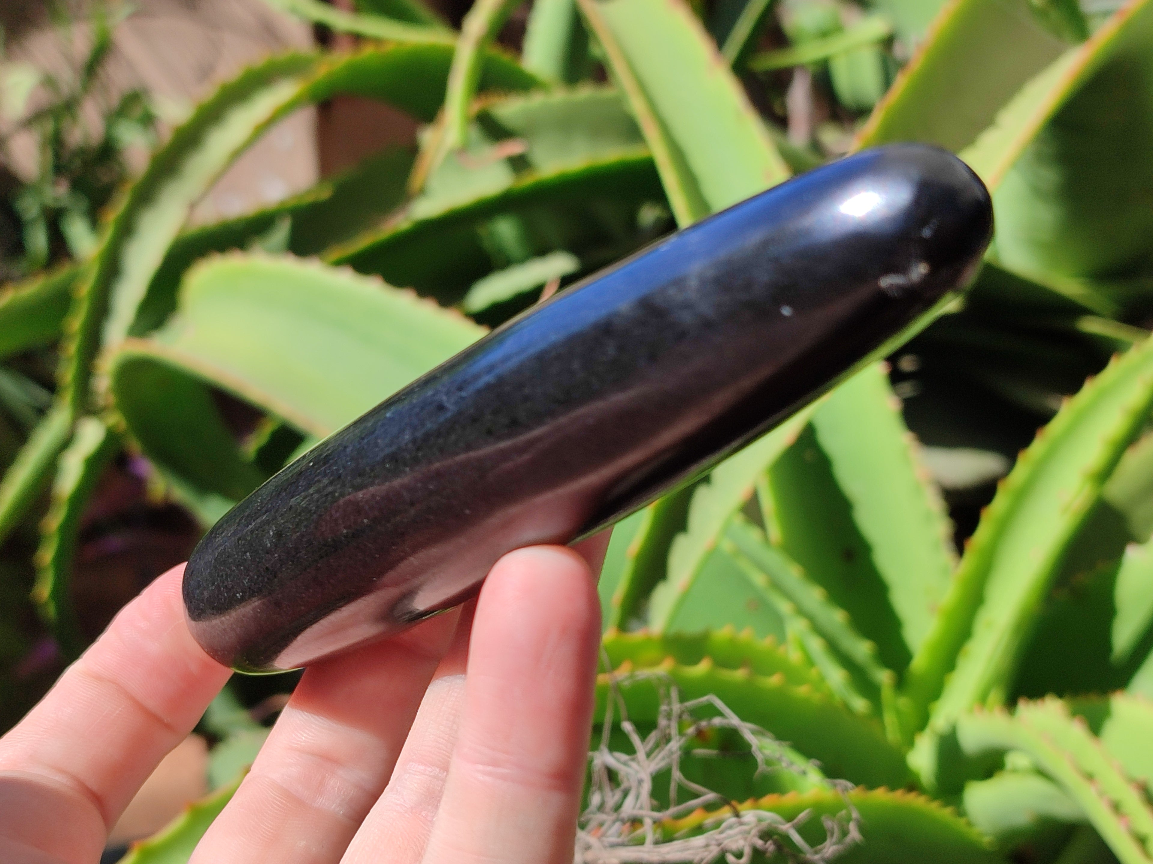 Polished Black Basalt Massage Wands x 6 From Madagascar - Toprock Gemstones and Minerals 