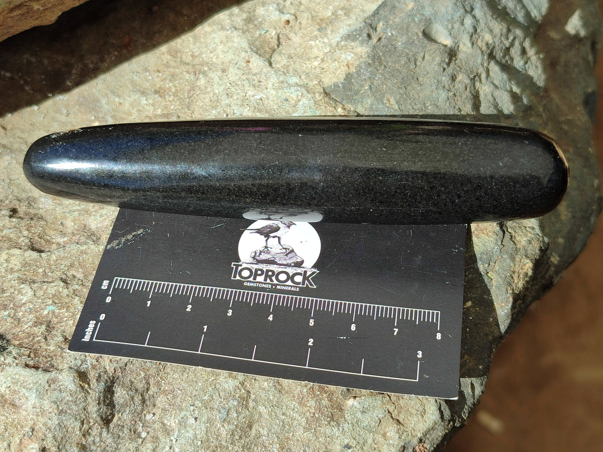 Polished Black Basalt Massage Wands x 6 From Madagascar - Toprock Gemstones and Minerals 