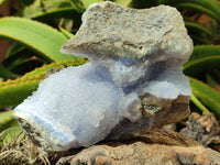 Natural Blue Lace Agate Geode Specimens x 3 From Nsanje, Malawi - Toprock Gemstones and Minerals 