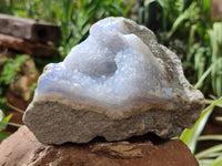 Natural Blue Lace Agate Geode Specimens x 3 From Nsanje, Malawi - Toprock Gemstones and Minerals 