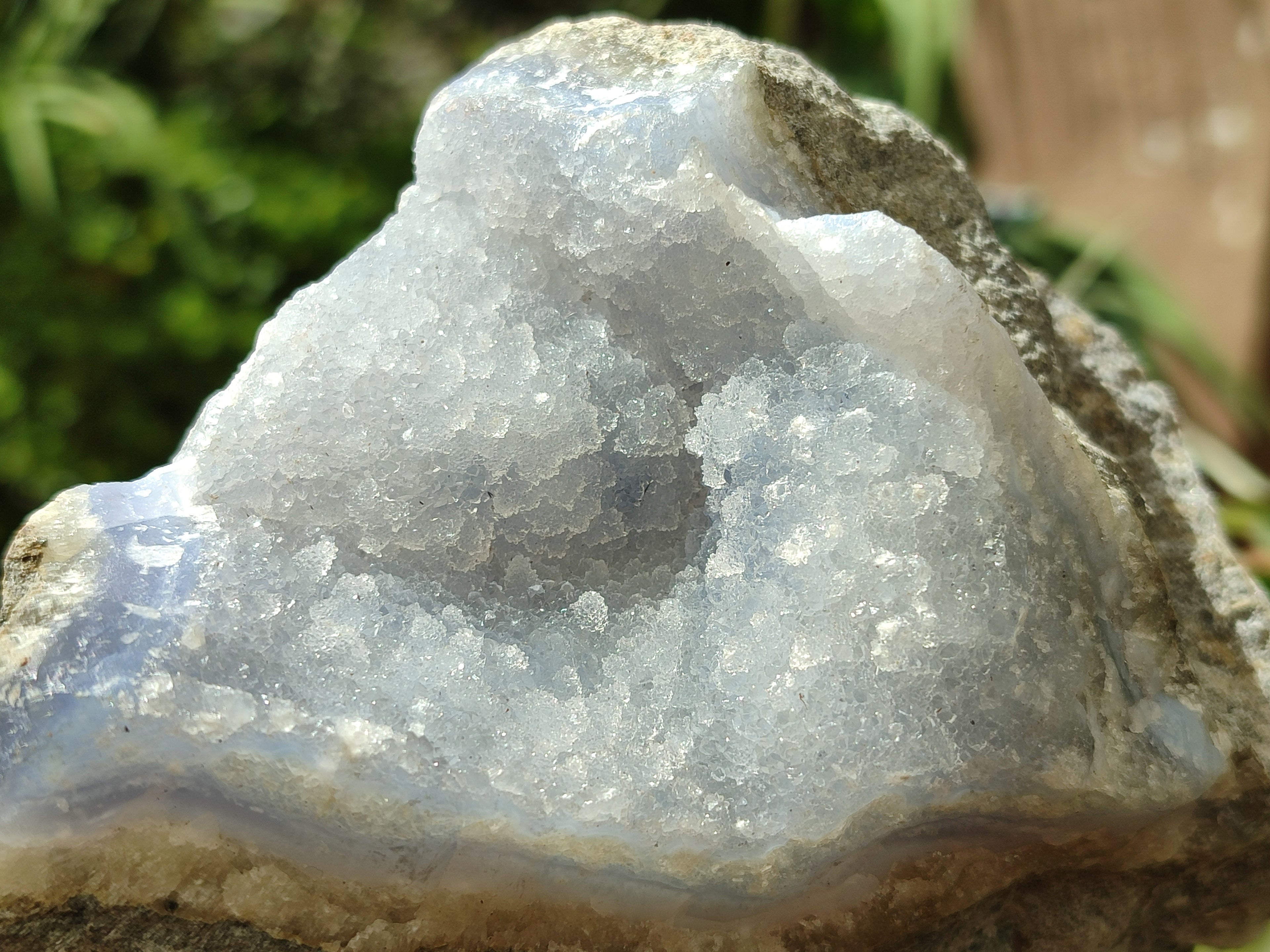 Natural Blue Lace Agate Geode Specimens x 3 From Nsanje, Malawi - Toprock Gemstones and Minerals 