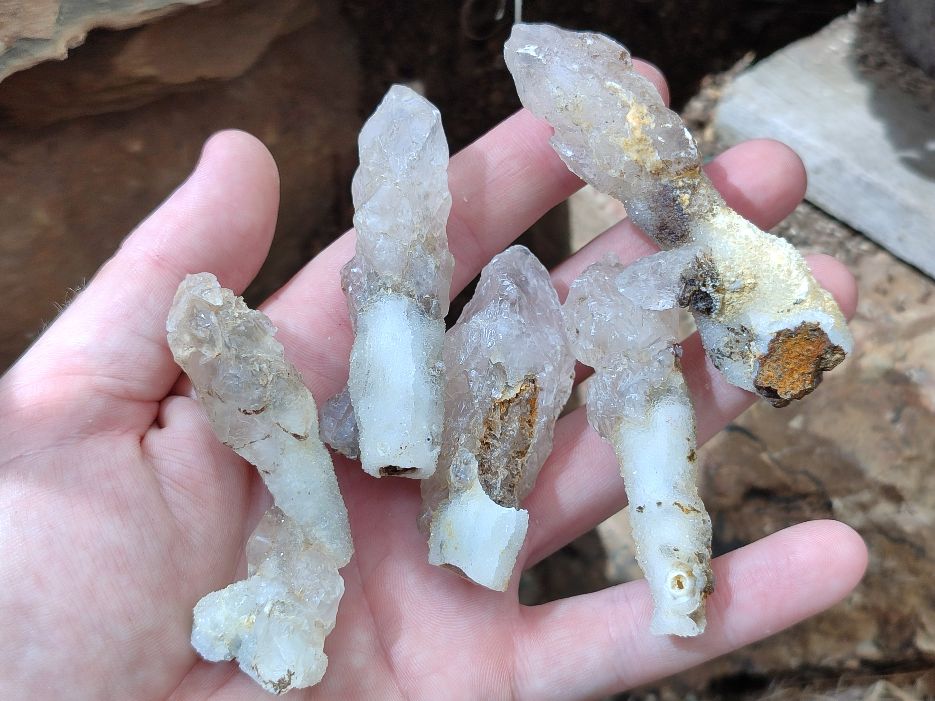 Natural Drusy Quartz Coated Calcite Pseudomorph Specimens x 20 From Alberts Mountain, Lesotho - Toprock Gemstones and Minerals 