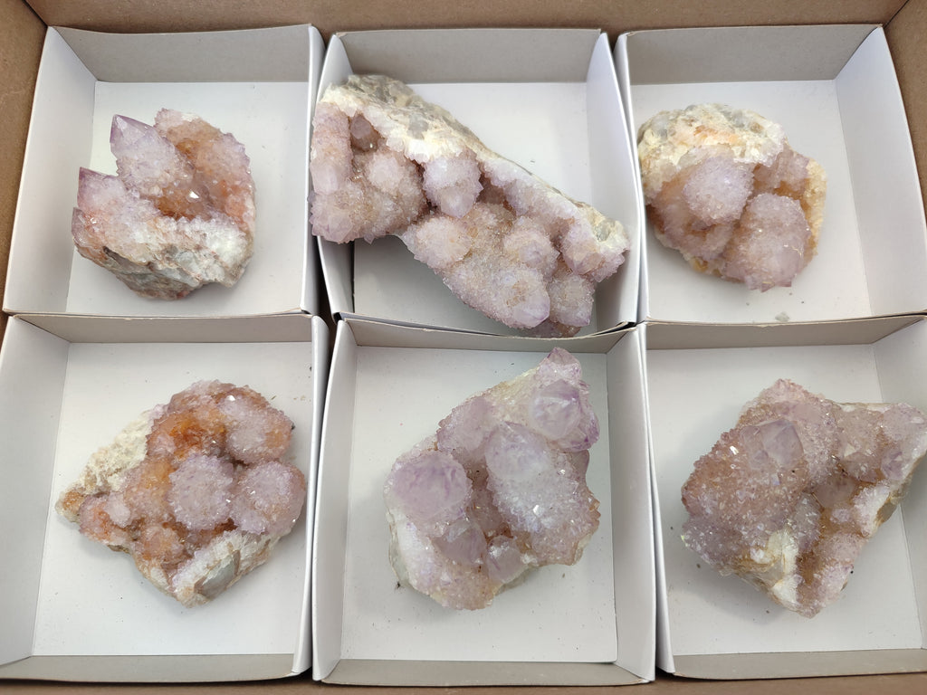 Natural Amethyst Spirit Quartz Clusters x 6 From Boekenhouthoek, South Africa - Toprock Gemstones and Minerals 
