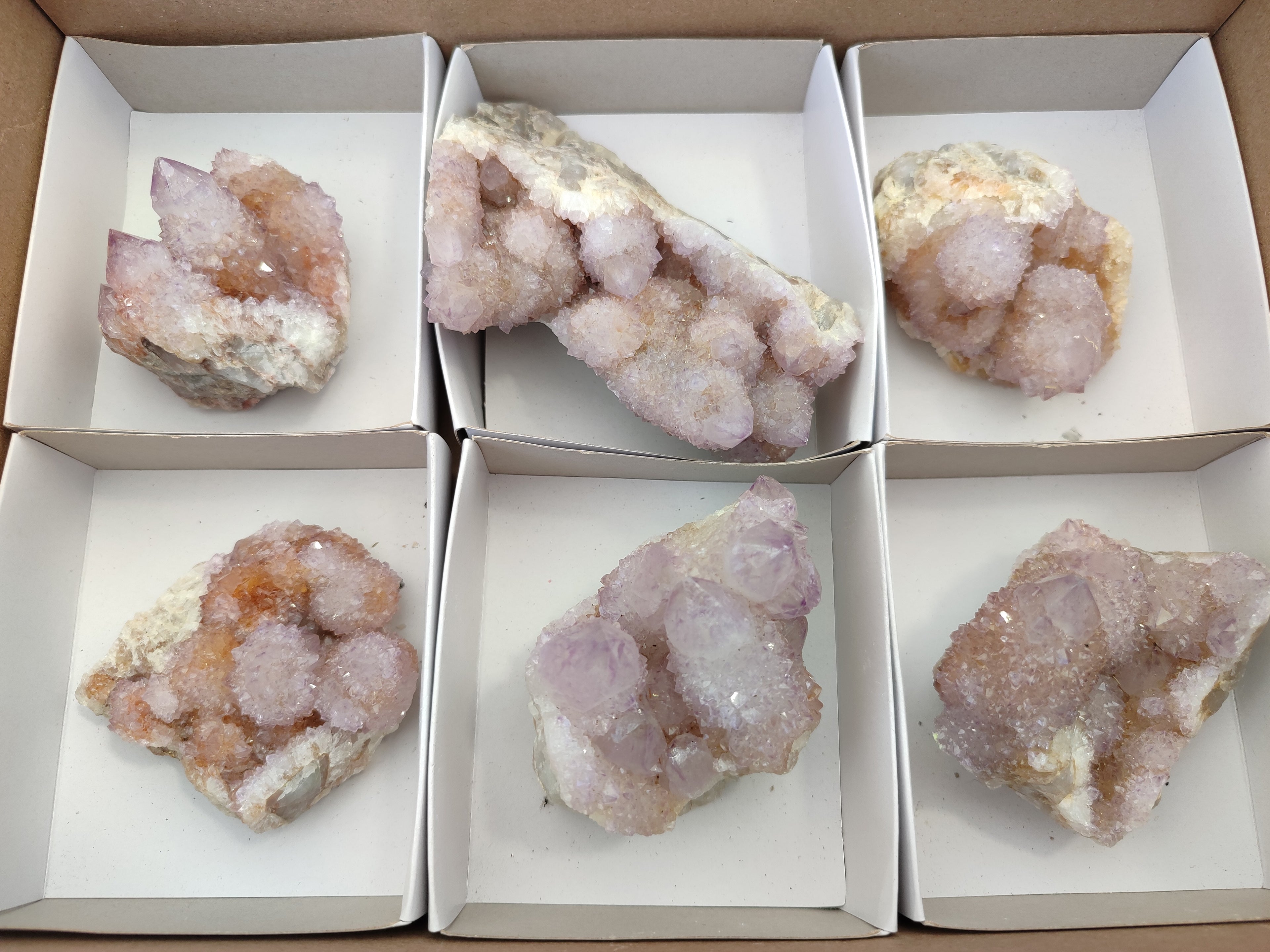 Natural Amethyst Spirit Quartz Clusters x 6 From Boekenhouthoek, South Africa - Toprock Gemstones and Minerals 
