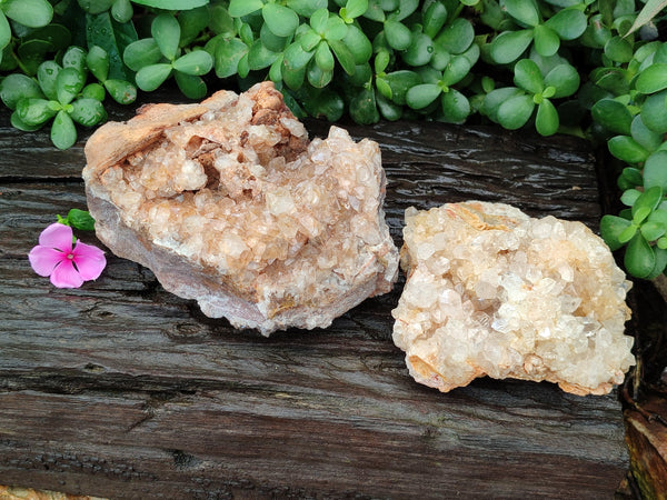 Natural Limonite Quartz Clusters x 2 From Solwezi, Zambia - Toprock Gemstones and Minerals 