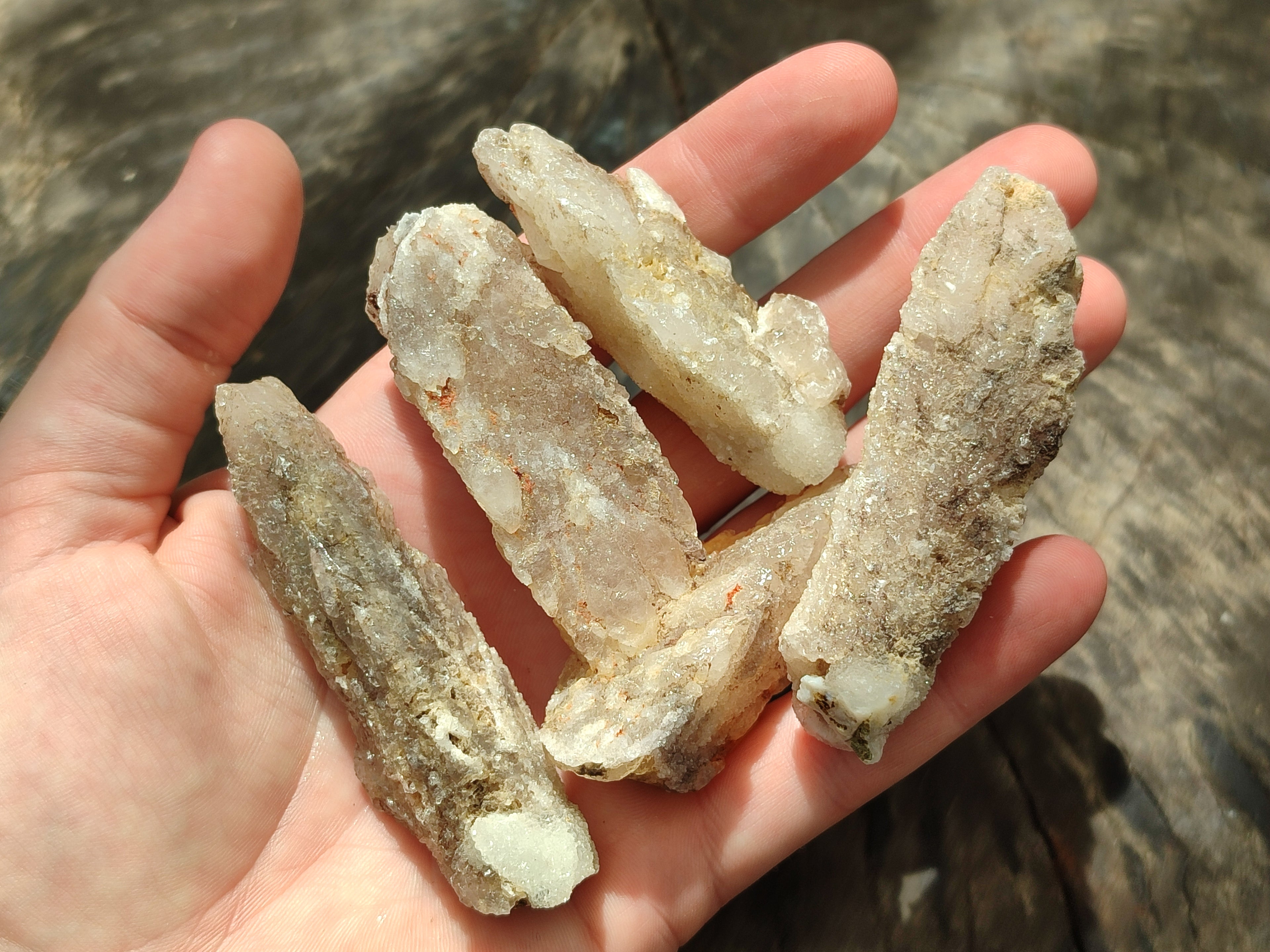 Natural Drusy Quartz Coated Calcite Pseudomorph Specimens x 12 From Alberts Mountain, Lesotho - Toprock Gemstones and Minerals 
