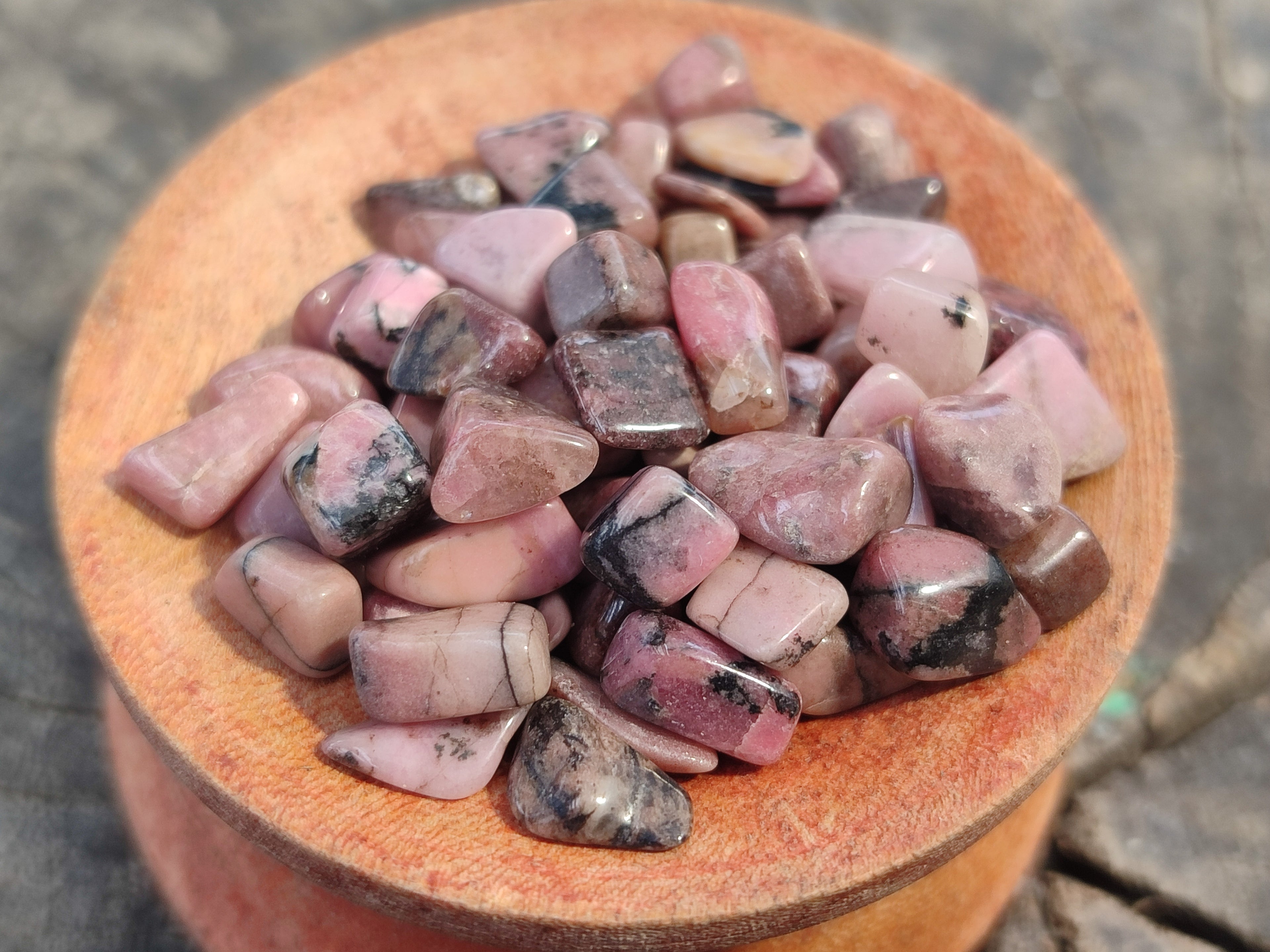 Polished Rhodonite Tumbled Stones - sold per kg - From Madagascar - Toprock Gemstones and Minerals 