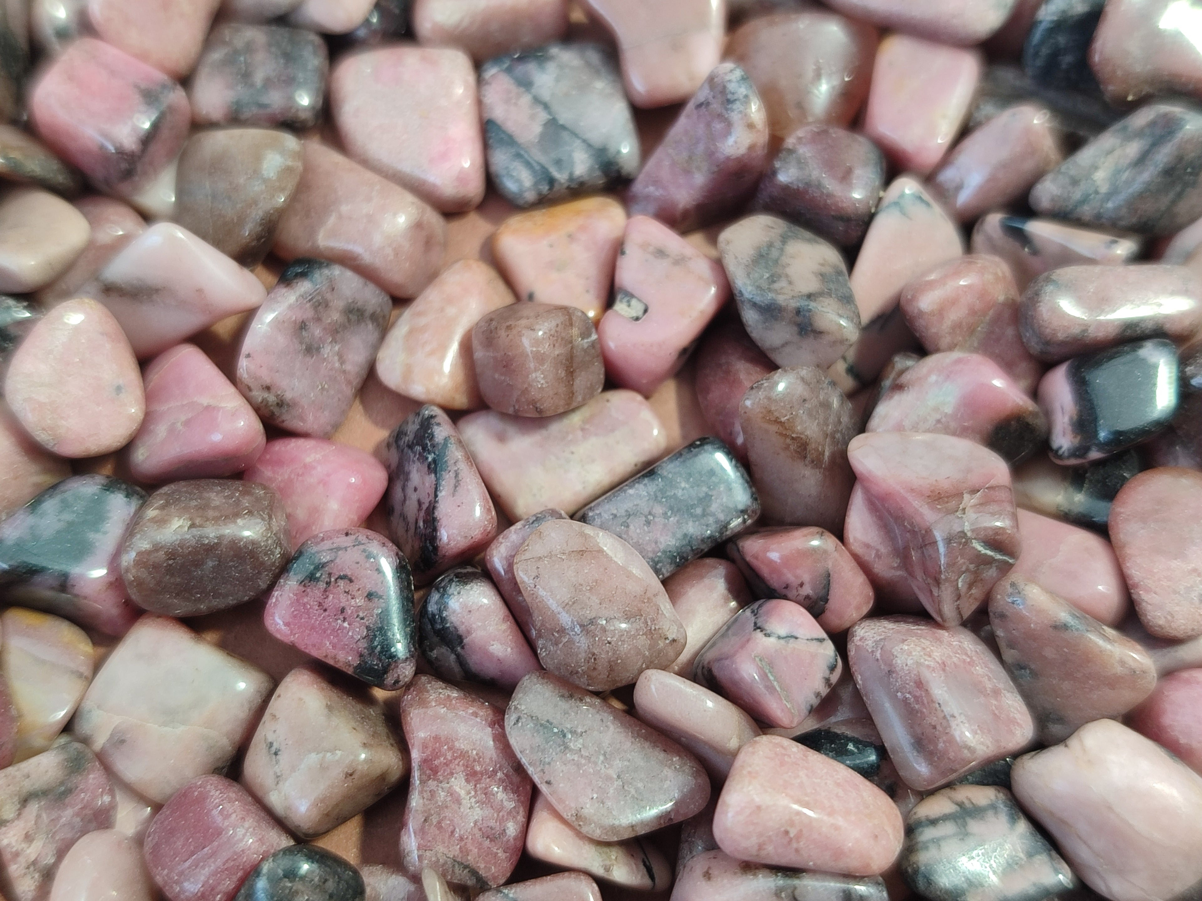 Polished Rhodonite Tumbled Stones - sold per kg - From Madagascar - Toprock Gemstones and Minerals 
