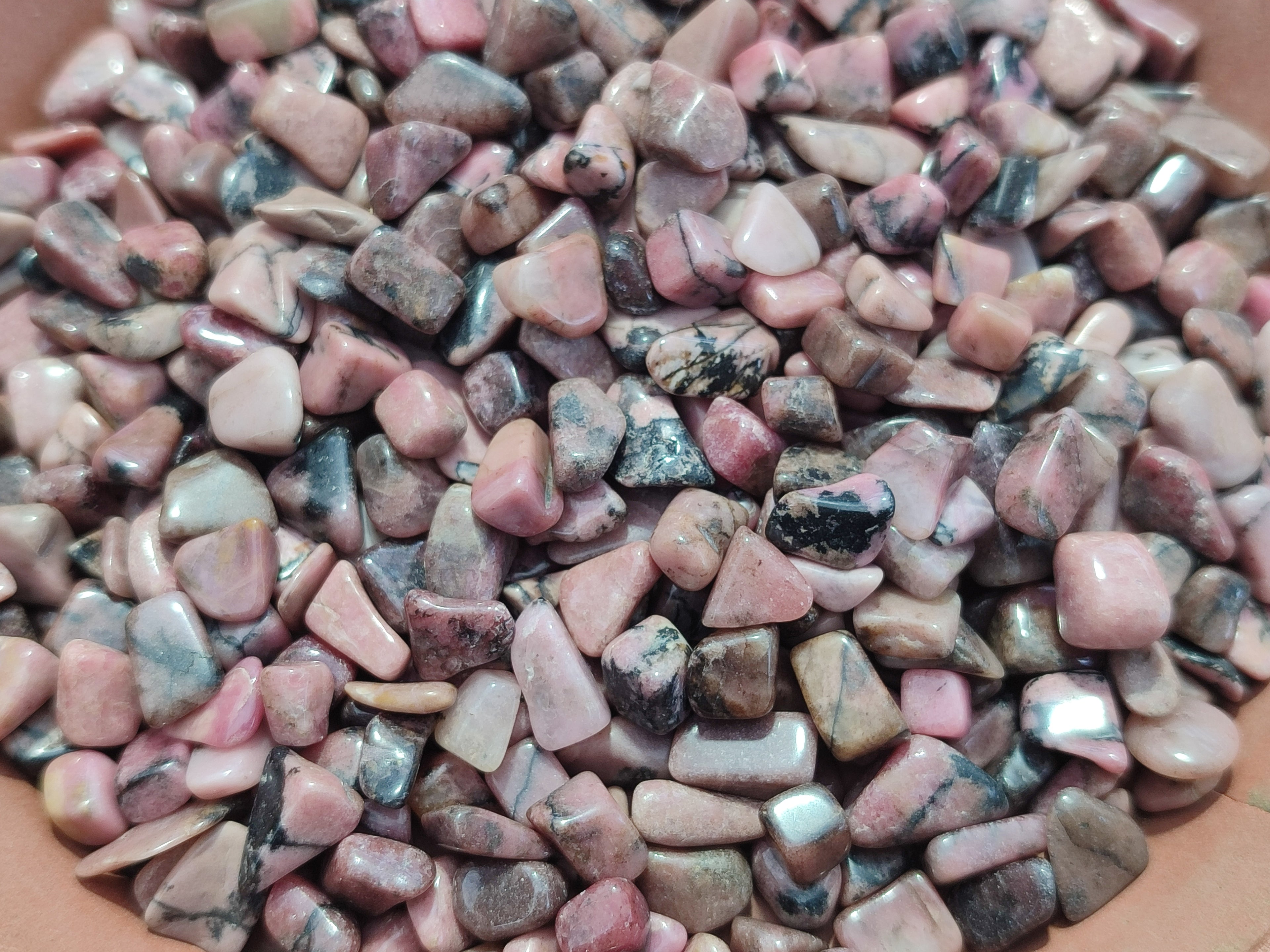 Polished Rhodonite Tumbled Stones - sold per kg - From Madagascar - Toprock Gemstones and Minerals 